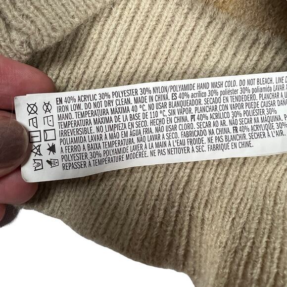 Forever 21 Crop Top Sweater Vest Smiley Prints Knit Pullover Tan Women's Small - Picture 6 of 6